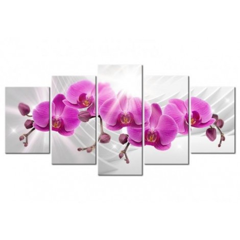 2019 Large Size Multi Picture Panel Violet Flower 5d Diy Diamond Painting Kits UK VM7912