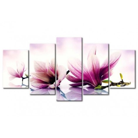 2019 Large Size Multi Panel Violet Flower 5d Diy Embroidery Painting Kits UK VM7929