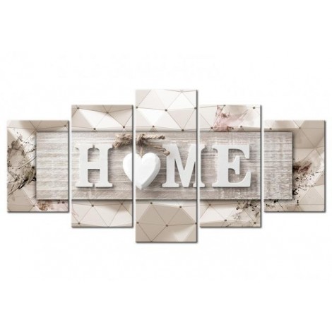 5pcs Large Size Hot Sale Sweet Home Multi Panel 5d Diy Diamond Painting Kits UK VM9788