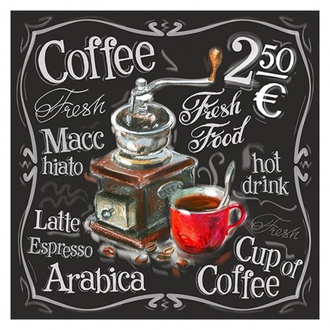 Coffee Cup Pattern Mosaic Cross Stitch 5D DIY Diamond Painting Kits UK VM91067
