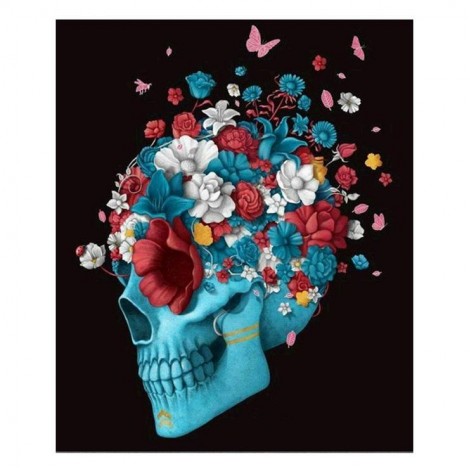 Best Special Style Skull Flower Pattern Diy 5d Full Drill Diamond Painting Kits UK QB6037