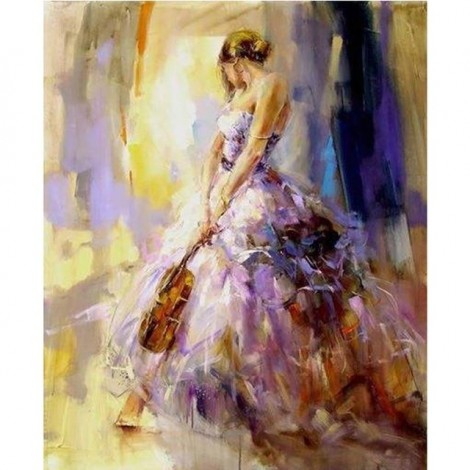 Oil Painting Styles Beautiful Girl 5d Diy Diamond Painting Cross Stitch Kits UK VM03654