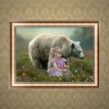 Pretty Little Girl And Big Bear Diamond Painting Kits UK AF9704