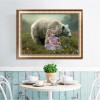 Pretty Little Girl And Big Bear Diamond Painting Kits UK AF9704