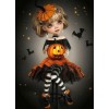 Halloween Cartoon Girl Pumpkin 5d Diy Rhinestone Stitch Kits UK VM4084