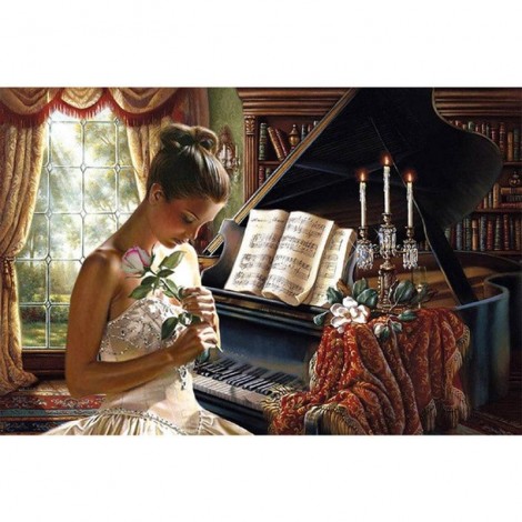Elegant Women Romantic 5D Diy Diamond Painting Kits UK VM90952