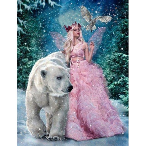 2019 Hot Sale Modern Art Beauty And Bear Diamond Embroidery UK VM1081