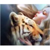 Popular Watercolor Beauty And Tiger Diamond Painting Kits UK AF9333