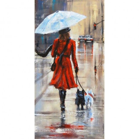 Girl Walk Dog 5D Diy Diamond Painting Kits UK Cross Stitch Mosaic Art VM91039