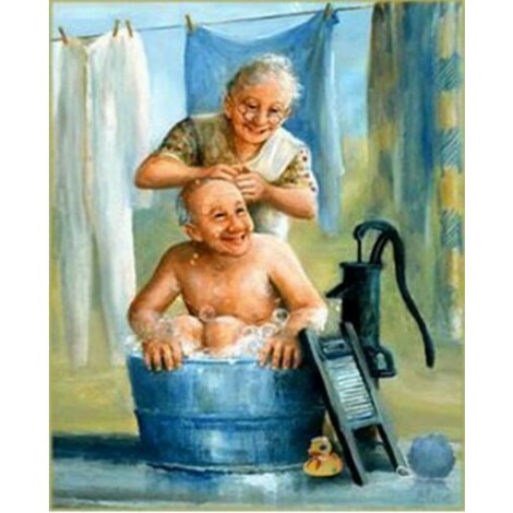 2019 Oil Painting Style Old Couple Diy 5d Diamond Painting Cross Stitch Kits UK VM3403