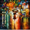 Rainy Pedestrian Embroidery Mosaic Cross Stitch Art VM92215