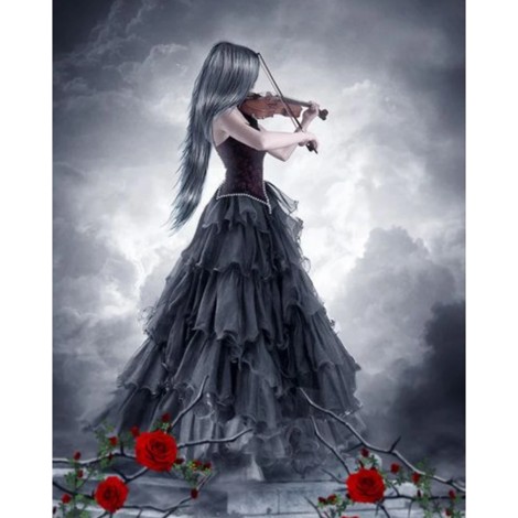 Portrait Violin Girl Full Drill 5D DIY Diamond Painting Kits UK VM92213