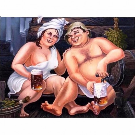 Couple Drinking Beer To Celebrate 5D DIY Diamond Painting Kits UK VM90822