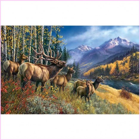Deer Pattern Family 5d Diy Diamond Painting Kits UK KN80113