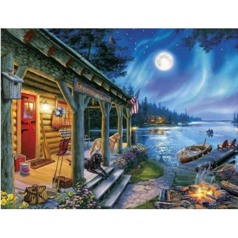 New Arrival Oil Painting Style Village Cottage Diy 5d Diamond Painting Kits UK QB5352