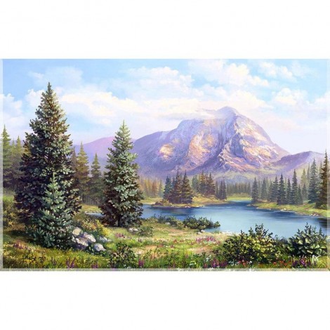 New 5D DIY Diamond Painting Beautiful Mountain Forest VM92081