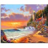 2019 Oil Painting Style Landscape Lighthouse 5d Diy Diamond Painting Kits UK VM20229