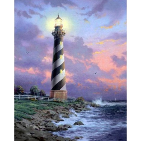 2019 Oil Painting Style Lighthouse Wall Decor Diy 5d Diamond Painting Kits UK VM20209