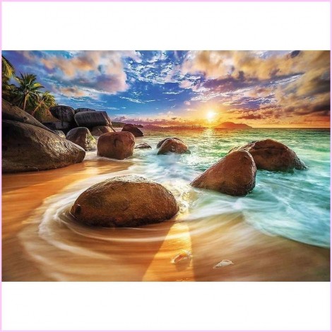 Landscape Natural Beach Sunset 5d Diy Diamond Painting Kits UK KN80016