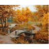 Hot Sale Tranquil Autumn Forest Bridge 5d Stitch UK Rhinestone Painting VM19217