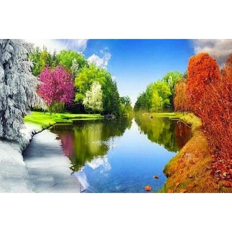 Dream Hot Sale Landscape Nature Lake 5d Diy Diamond Painting Kits UK VM9016
