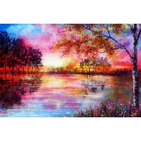 2019 Oil Painting Style Dream Landscape Nature 5d Diy Diamond Painting Kits UK VM9015