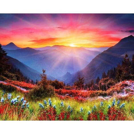 Colorful 5d Diy Diamond Painting Nature Landscape Kits UK VM3580