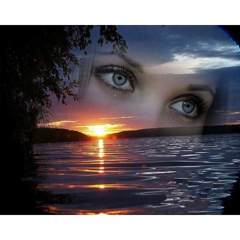 Hot Sale Dream Charming Sunset Over Lake 5d Diy Diamond Painting Kits VICM1013