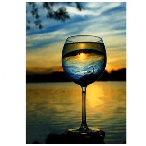 2019 New Hot Sale Glass And Sunset 5d Rhinestone Art UK VM01501