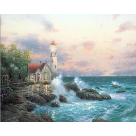 2019 Oil Painting Style Lighthouse Wall Decor Diy 5d Diamond Painting Kits UK VM20214