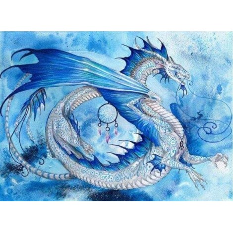 Blue Flying Dragon Embroidery Cross Stitch 5D DIY Diamond Painting Kits UK VM90571