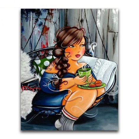 2019 New Hot Sale Cartoon Woman Portrait 5d Diy Diamond Painting Kits UK VM7755