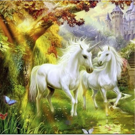 2019 Dream Popular White Unicorn 5d Diy Diamond Painting Kits UK VM7613