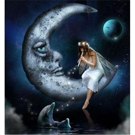 Cartoon Moon Beauty Embroidery 5D DIY Diamond Painting VM90738