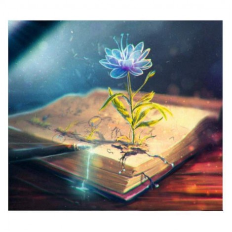 New Fantasy Mystical Book Flower 5d Diy Cross Stitch Diamond Painting Kits UK QB7098