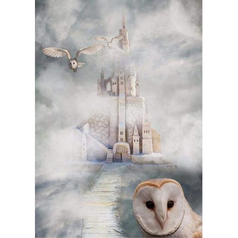 Romantic White Castle And Owl Diamond Painting Kits UK AF9269