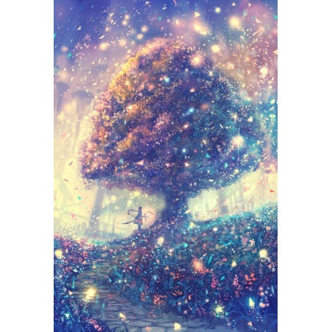 Fantasy Dream Starry Sky Tree Home Decor 5d Diy Embroidery Crystal Kits UK VM20459