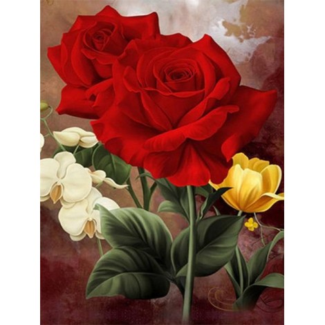 2019 Hot Sale Wall Decor Red Rose 5d Diy Diamond Painting Kits Flowers UK VM4019