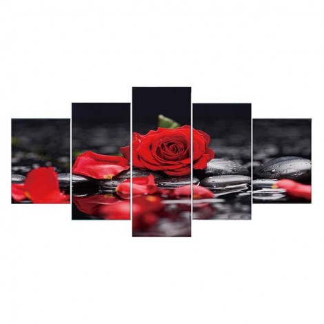 Large Multi Panel Rose Pattern 5D DIY Mosaic Diamond Painting Kits UK QB9007