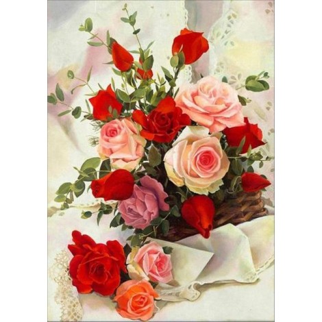 2019 New Hot Sale Entry Level Colorful Diy 5d Embroidery Kits Flower UK VM3620