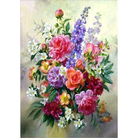 2019 New Hot Sale Entry Level Colorful Diy 5d Embroidery Kits Flower UK VM3622