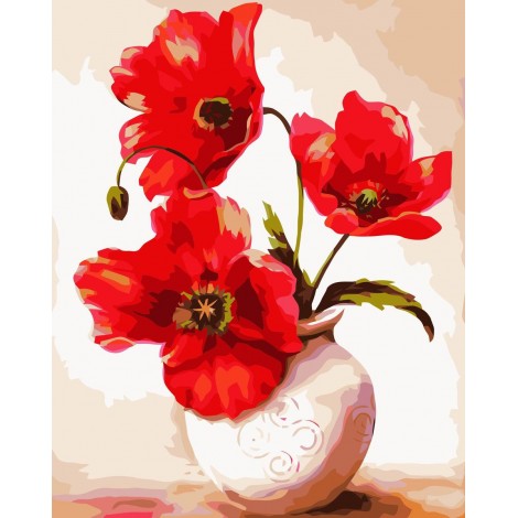 2019 Watercolor Red Flower Wall Decor 5d Diy Diamond Painting Kits UK VM9559