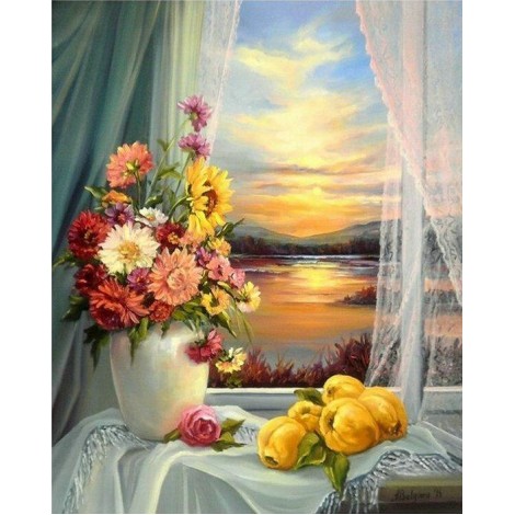 Oil Painting Style New Arrival Beautiful Flower 5d Diy Diamond Painting Kits UK VM09859