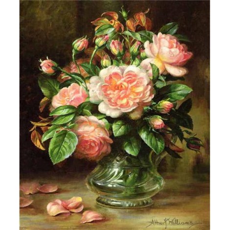 2019 New Wall Decor Pink 5d Diy Diamond Painting Kits Flowers UK VM4012