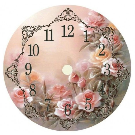 Dream Style Flower Clock 5d Diy Embroidery Cross Stitch Diamond Painting Kits UK NB0169
