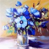 Oil Painting Style Blue Flowers 5d Diy Diamond Embroidery Kits UK VM4139
