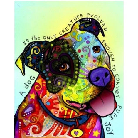 Bedazzled Special Colorful Dog Diy 5d Diamond Painting Cross Uk VM1950