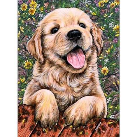 2019 Oil Painting Style 5d Diy Diamond Painting Cross Stitch Kits Dog UK VM3636