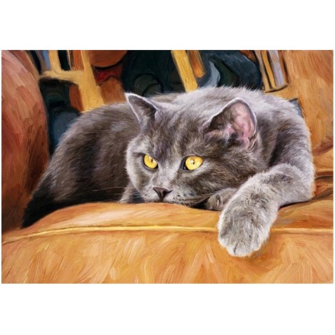 2019 5d Diamond Cross Stitch Picture Of Rhinestones Cat VM95012