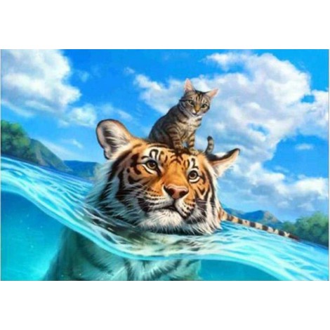 Hot Sale Dream Animal Tiger 5d Cross Stitch Diy Painting By Crystal Kits UK QB5106
